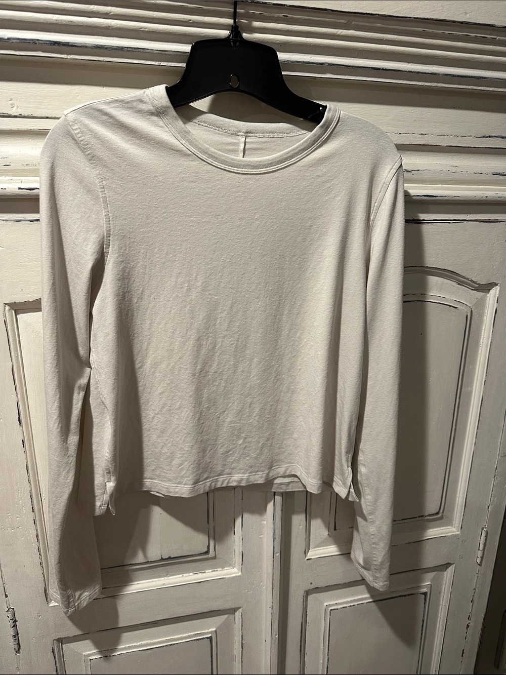 Lululemon Classic Fit Cotton Blend Long Sleeve Shirt Lightweight Size 8 ** Ivory